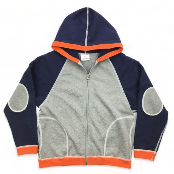 Hanna Andersson Colorblock Hoodie Full Zip Terry Fleece Jacket sz 140 US 10-12 - Picture 1 of 12